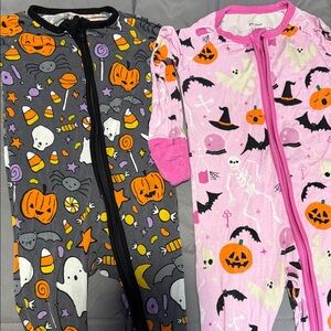 Little Sleepies Halloween Pajama Set - Gray and Pink